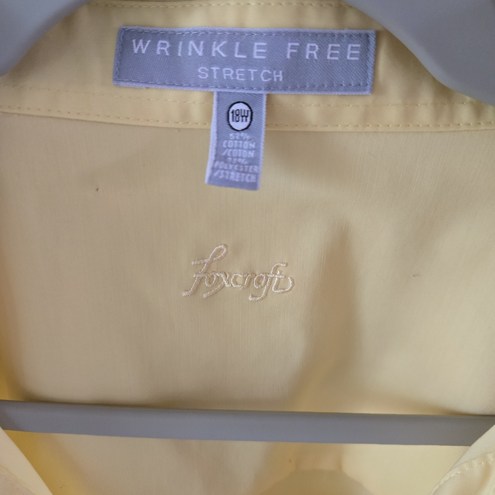Foxcroft Soft Lemon Yellow Button-Front Shirt - Picture 4 of 6